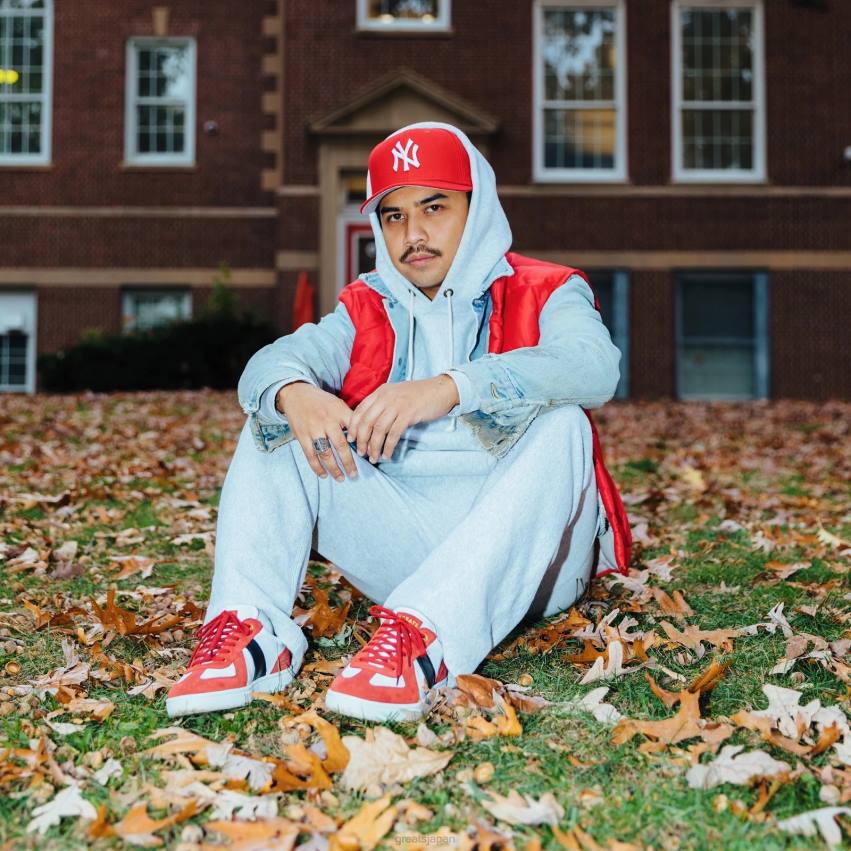 靴 赤 GREATS ガットスニーカー F40N23