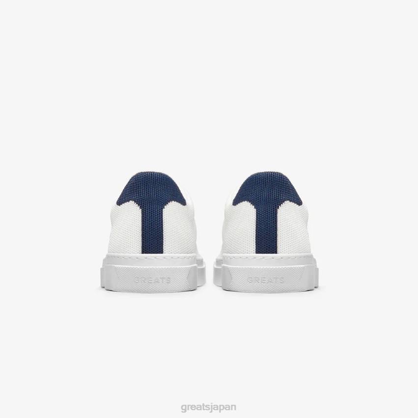 靴 ホワイトネイビー GREATS ロイヤルニット F40N53