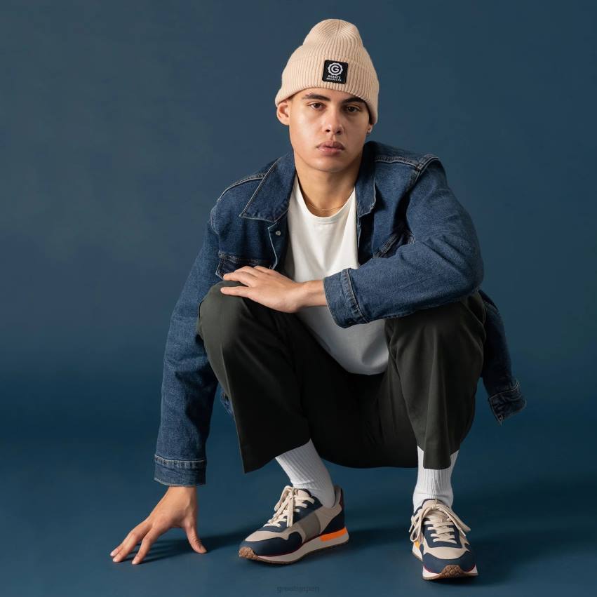 靴 ネイビーマルチ GREATS マッカレン F40N61