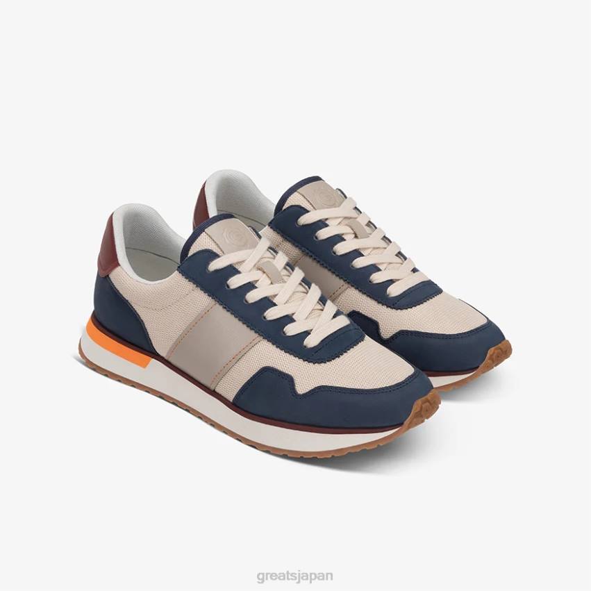 靴 ネイビーマルチ GREATS マッカレン F40N61